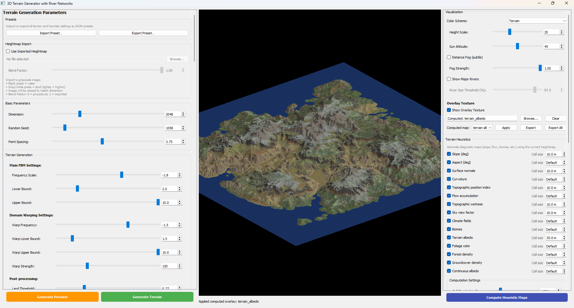 Terrain generator GUI
