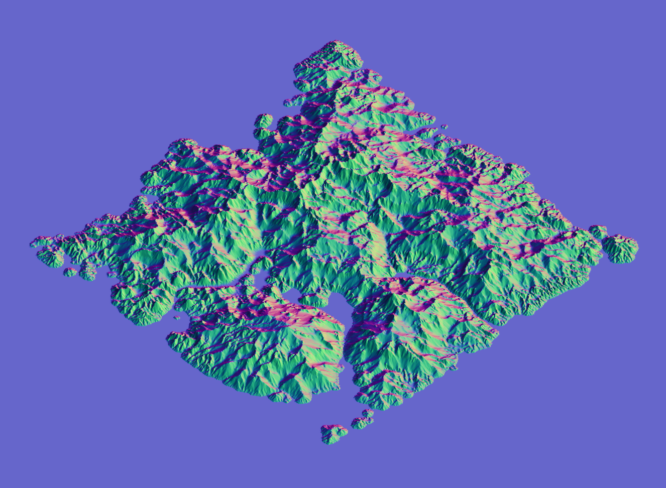 Isometric terrain with normal shading